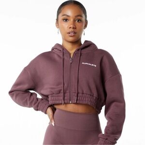 Alphalete Burgundy Capital Crop Jacket NWOT